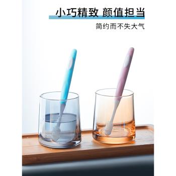 水晶玻璃杯水杯酒店客房專用牙杯牙刷刷牙杯子家用漱口高階感輕奢