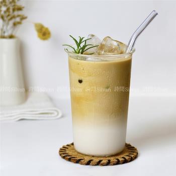 簡約擴口大容量500ml奶茶檸檬茶冰美式咖啡杯輕薄耐熱高硼矽玻璃