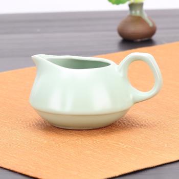 汝窯開片公道杯茶濾一體分茶器公杯陶瓷茶具茶漏套裝個性茶葉神器