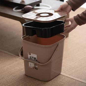 茶水桶廢水桶茶渣桶功夫茶具配件茶臺分離過濾茶漏茶道接水垃圾桶