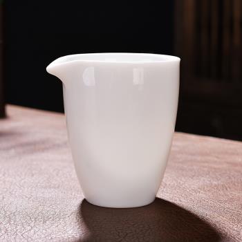 白瓷公道杯茶濾一體分茶器公杯陶瓷茶具茶漏套裝純白茶海功夫配件
