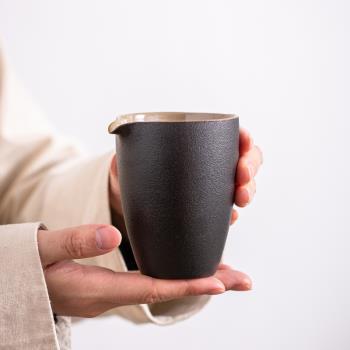 黑陶日式公道杯公杯茶漏套裝簡約陶瓷大號茶海分茶器功夫茶具配件