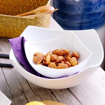 景德鎮創意純白色家用骨瓷碗個性小碗韓式日式陶瓷餐具米飯碗湯碗