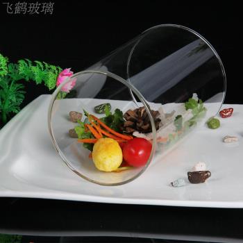 耐熱玻璃管兩頭空心圓桶圓柱創意酒店用品餐具意境菜主題餐廳酒店