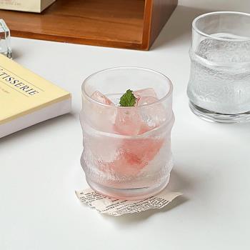 水杯冷飲杯美式拿鐵咖啡杯威士忌杯啤酒杯ins日式掛冰玻璃杯家用