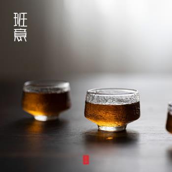 班意錘紋品茗杯和風簡約透明玻璃