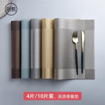 西餐餐墊隔熱墊防燙餐桌墊家用長方形碗墊菜盤墊塑膠杯墊餐具墊子