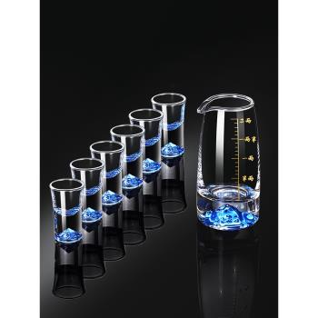 創意輕奢高檔玻璃帶刻度白酒杯