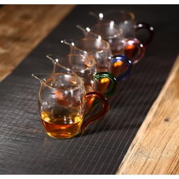 加厚耐熱玻璃帶茶漏套裝公道杯