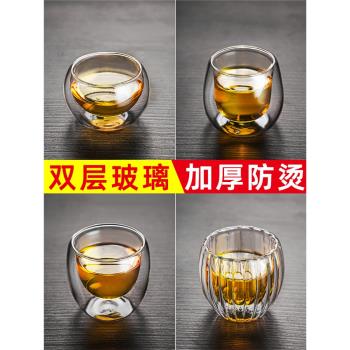 加厚雙層隔熱防燙透明主人玻璃杯