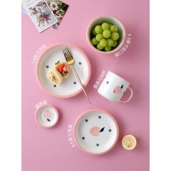 三明治盤子菜盤家用蘸料小碟子可愛風西點甜品盤湯碗湯勺ins餐具