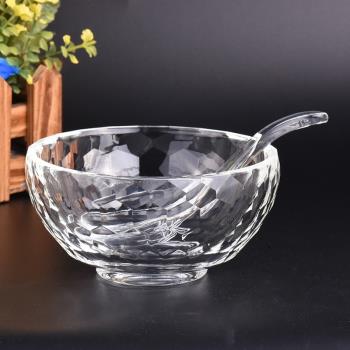 玻璃碗湯碗沙拉碗米飯碗盤子湯煲燕窩餐具套裝家用水晶勺子筷子墊