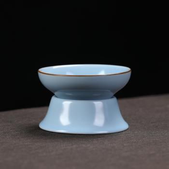 汝窯瓏青茶漏陶瓷茶濾功夫茶道配件茶水分離器茶沫過濾網家用茶具
