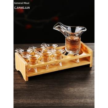 家用白酒杯分酒器中式仿古帝王杯酒爵杯迷你一口杯商用酒盅酒架