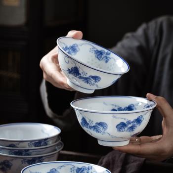景德鎮中國風釉下彩玲玲青花瓷碗