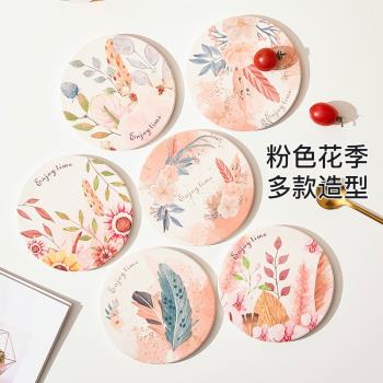 陶瓷杯墊ins風查到隔熱墊矽藻泥杯墊高階感網紅防滑防燙墊吸水託
