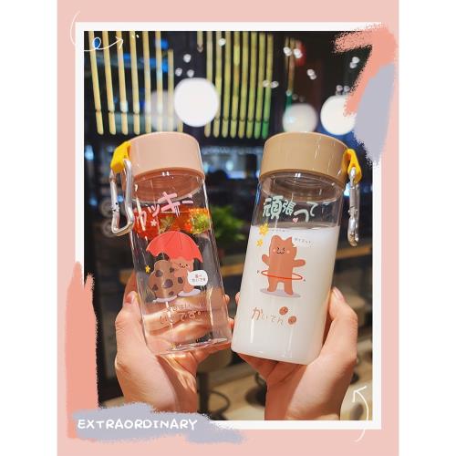 高顏值水杯可愛便攜塑料杯子學生兒童少女夏季帶茶隔小清新隨手杯