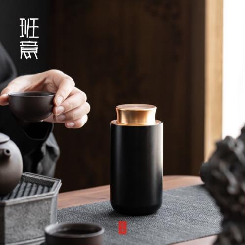 鈦合金大號茶葉罐茶盒茶罐金屬迷你便攜旅行不銹鋼密封茶葉包裝盒