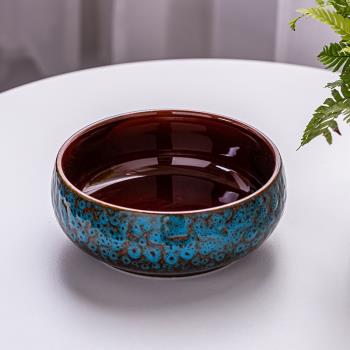 陶瓷窯變茶盂大號家用茶洗功夫茶具茶杯收納茶盆水盂茶道零配器皿