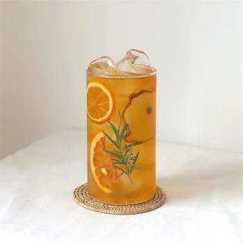 ins風直筒透明玻璃杯咖啡杯飲品杯蘇打水杯耐高溫奶茶果汁飲料杯