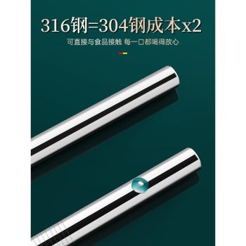 316不銹鋼吸管食品級飲管環保家用咖啡奶茶粗金屬吸管非一次性鐵