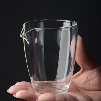 日式簡約無把 平光透明玻璃茶具 公道杯 茶水公杯耐高溫分茶器