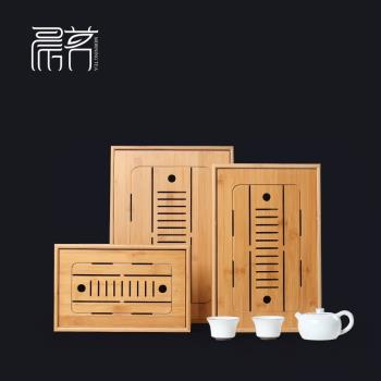 茶盤整套功夫茶具套裝竹茶盤竹製茶海儲水茶臺茶托盤大號小號家用