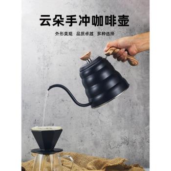 304不銹鋼手沖掛耳咖啡壺滴漏式長嘴細口水壺帶溫度計可加熱水壺
