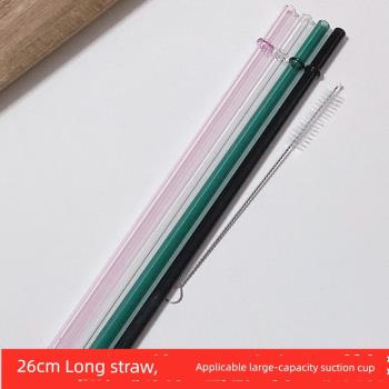 適用於星巴克吸管配件榴蓮杯替換超長墨綠粉色玻璃加長不銹鋼環保