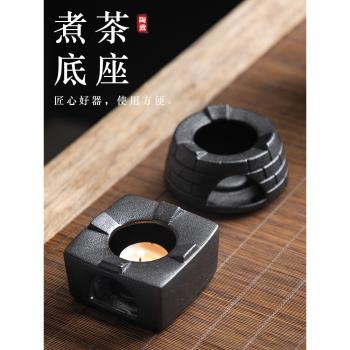 蠟燭溫茶底座粗陶功夫茶具茶爐日式陶瓷煮茶臺加熱保溫茶器花茶