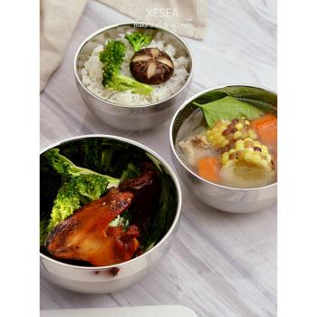 喜詩 韓式304不銹鋼碗 防燙碗兒童碗 寶寶碗飯碗麵碗湯碗雙層隔熱