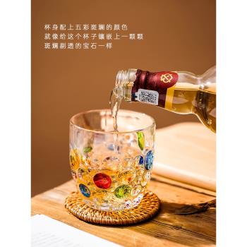 彩色玻璃杯情侶家用耐高溫網紅水杯女新款2024精緻啤酒杯子大容量