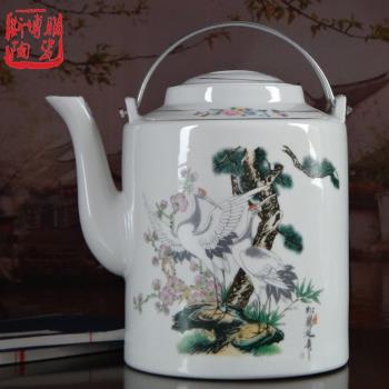 景德鎮陶瓷器大容量提樑壺 特大號水壺 涼茶壺 復古懷舊老式茶壺