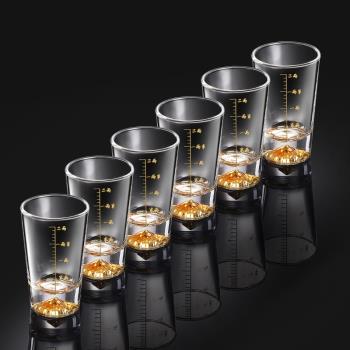 高檔金山二兩白酒杯家用輕奢玻璃分酒器酒具套裝創意烈酒杯帶刻度