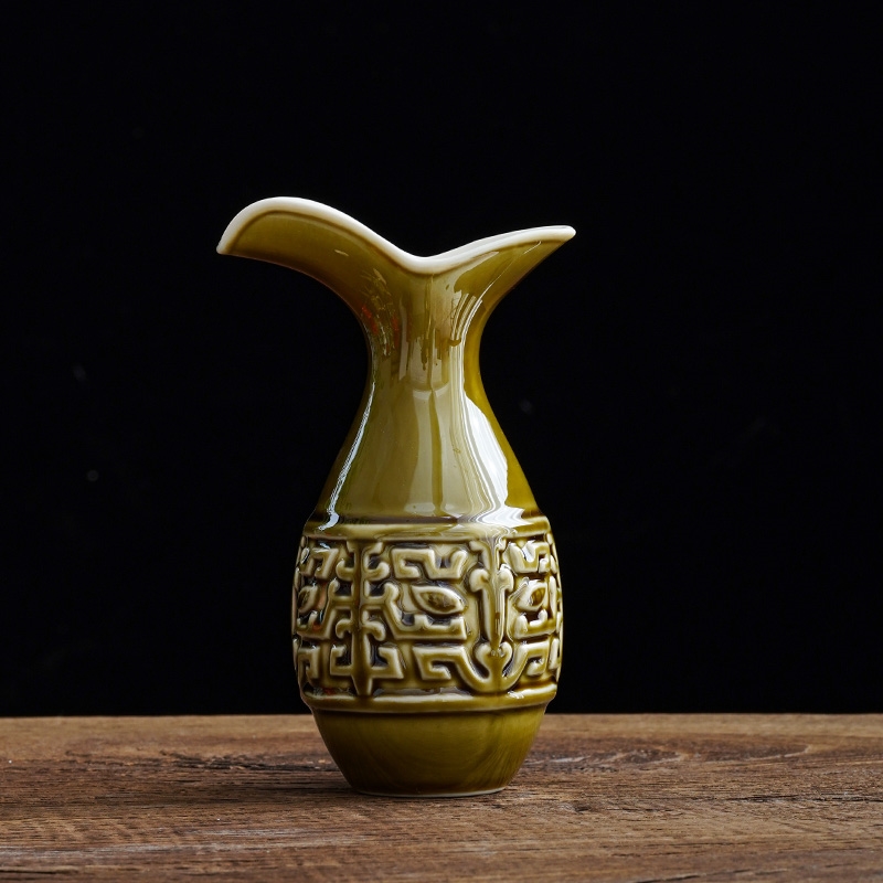 爵杯陶瓷古風酒杯家用白酒杯仿古一兩高腳杯古代宮廷風分酒器酒壺|酒杯