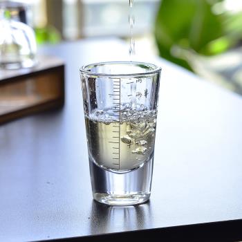 描金白酒杯2兩家用帶刻度高檔二兩酒具洋酒杯子分酒器玻璃杯套裝