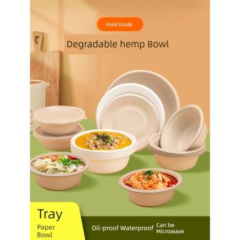 一次性紙碗紙盤食品級可降解打包餐具餐盒飯盒碗筷子家用野餐套裝