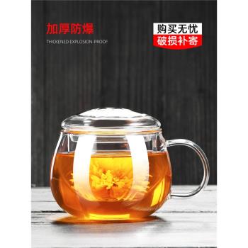 加厚辦公室帶把過濾耐熱玻璃杯