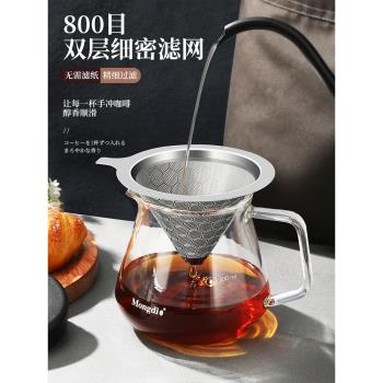 咖啡過濾器咖啡濾網超細加密不銹鋼手沖咖啡濾杯免濾紙咖啡粉漏斗