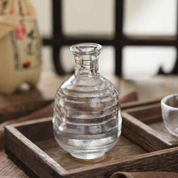 日式古風玻璃清酒杯一口杯餐廳餐具創意燙酒壺烈酒杯白酒杯一兩杯
