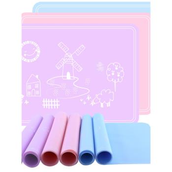 食品級卡通可愛矽膠學生兒童餐墊 40X30防滑餐桌烘焙用品矽膠餐墊