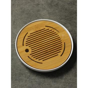 茶盤家用功夫茶具簡約密胺長方圓形瀝水幹泡臺小型竹製託盤茶海