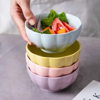 北歐風南瓜碗飯碗可愛家用餐具碗陶瓷碗沙拉碗家用吃飯碗個性創意