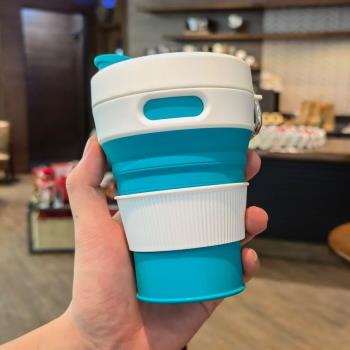 旅行折疊杯食品級矽膠便攜式外出水杯戶外隨身攜帶伸縮杯子耐高溫