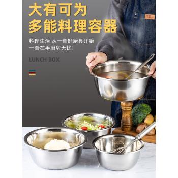 特厚加深不銹鋼盤子菜盤家用廚房圓盤碗碟子快餐盤配菜盤湯盤餐具