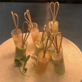 法餐分子料理創意飲料杯子菜餐具透明玻璃試管冰淇淋餐後甜品餐具