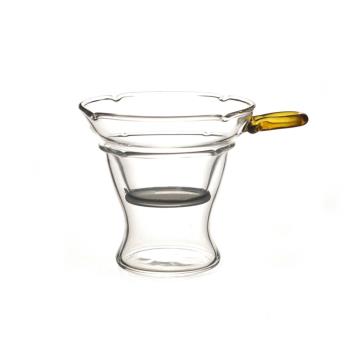 玻璃分茶器 茶漏 玻璃茶具創意茶濾 公道杯伴侶功夫茶具 加厚茶漏