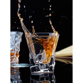 威士忌酒杯家用歐式水晶玻璃杯洋酒杯創意個性八角啤酒杯酒吧套裝