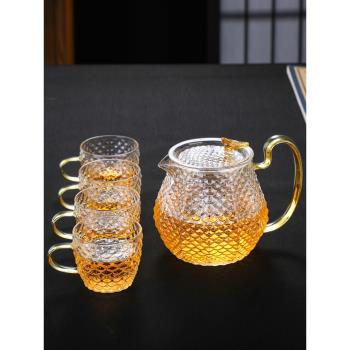 錘紋高溫過濾內膽泡茶器透明玻璃