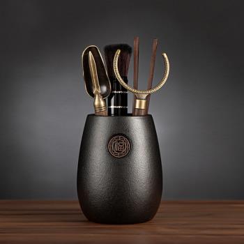 黑陶茶道六君子套裝功夫茶具配件大全整套泡茶工具茶藝茶夾茶針刀